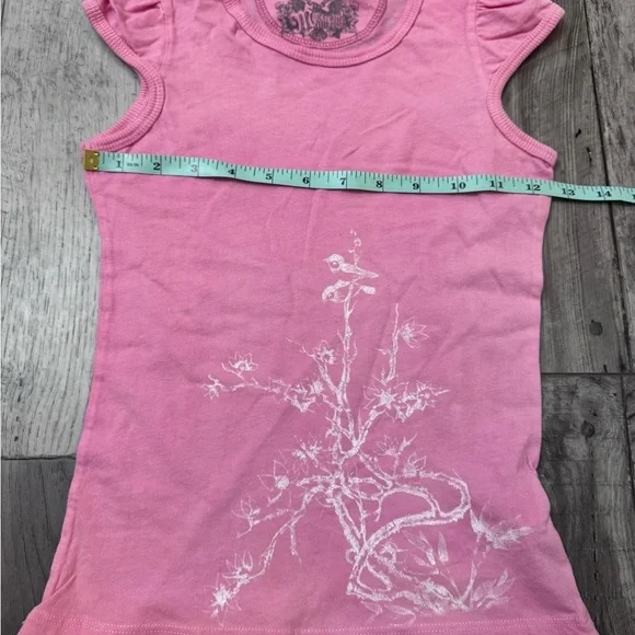 2000s Y2k Miss Me Pink NEW Cap Sleeve Baby Tee Lightweight Womens Medium Vtg - Picture 4 of 6